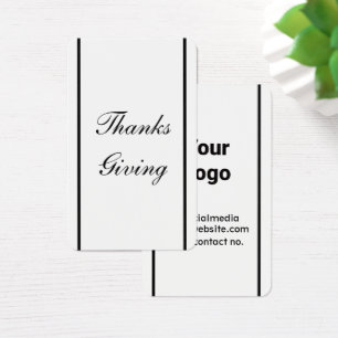 Simple minimal elegant  thanks giving gift tag