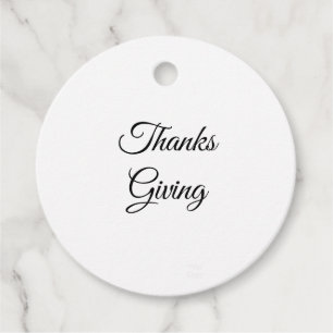 Simple minimal elegant  thanks giving gift tag