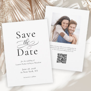 Simple Minimal Elegant Wedding Save The Date Card by DancingPelican at Zazzle