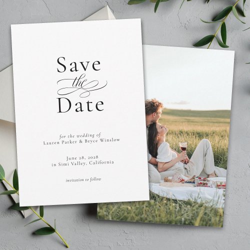Simple Minimal Elegant Wedding Save the Date Card