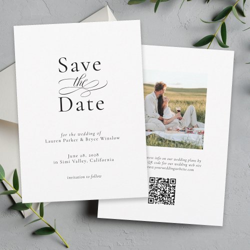 Simple Minimal Elegant Wedding Save the Date Card