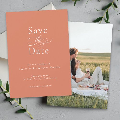 Simple Minimal Elegant Wedding Save the Date Card