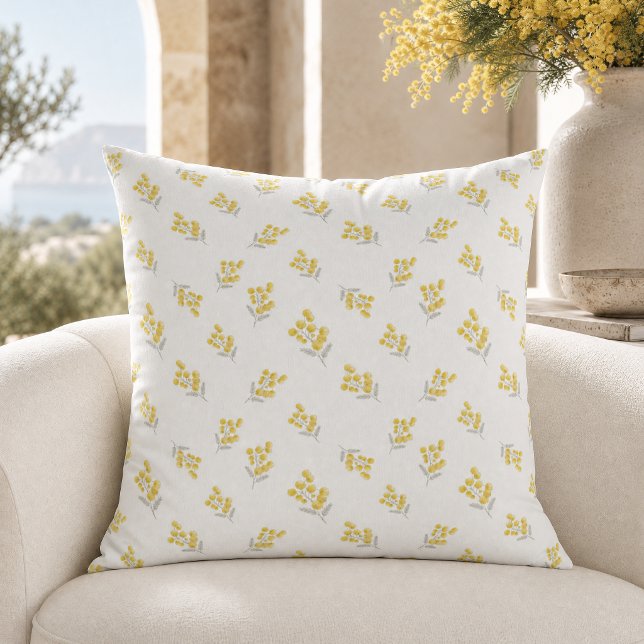 Simple Minimal Elegant Yellow Flower Throw Pillow (Creator Uploaded)