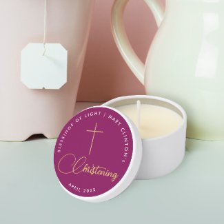 Simple Minimal Faith Magenta Burgundy Golden Cross