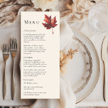Simple Minimal Fall Leaf Cream Wedding Menu<br><div class="desc">This simple minimal fall leaf cream wedding menu is inspired by the delicate elegance of nature's transition, with a rustic and simple charm that captures the essence of fall. This design features a minimalist boho maple leaf, on a cream background. Each piece in this collection invites you to embrace the...</div>