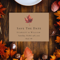 Simple Minimal Fall Leaf Terracotta Wedding