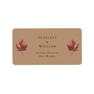 Simple Minimal Fall Terracotta Wedding Address Label