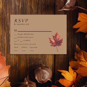 Simple Minimal Fall Terracotta Wedding Menu RSVP