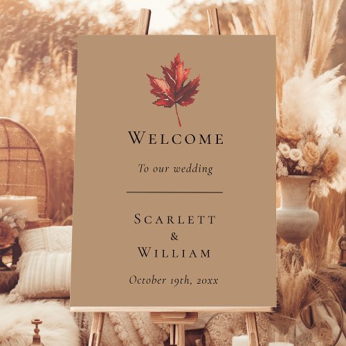 Simple Minimal Fall Terracotta Wedding Welcome Foam Board