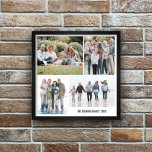 Simple minimal Family Collage 4 photos and text  Framed Art<br><div class="desc">Turn your cherished family moments into stunning wall art! Our personalized framed photo collage features four of your favorite family photos in a stylish square grid arrangement. It's not just wall decor; it's a heartwarming keepsake. Want to make it even more special? Add a line of custome text for family...</div>