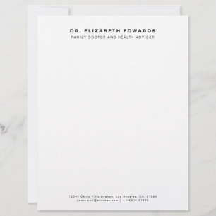 Simple Minimal Family Doctor Professional Letterhead
