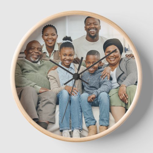 Simple minimal Family Photo keepsake full frame Clock