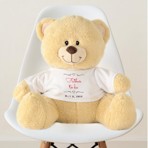 Simple Minimal Father To Be Pregnancy Announce  Teddy Bear