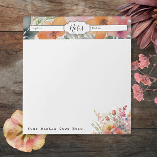 Simple Minimal Floral Everyday Notepad