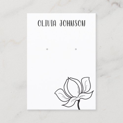 Simple Minimal Floral Jewelry Earring Display  Business Card