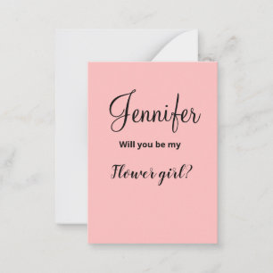 Simple minimal flower girl proposal pastel red car note card