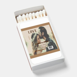 simple minimal getting married love magazine cover matchboxes