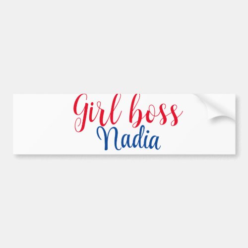 simple minimal girl boss add name text image busin bumper sticker