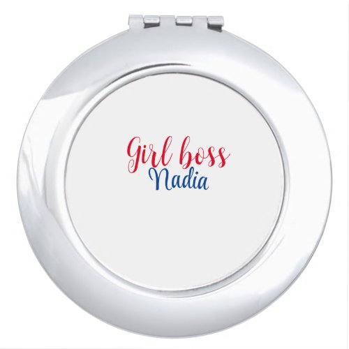 simple minimal girl boss add name text image busin compact mirror