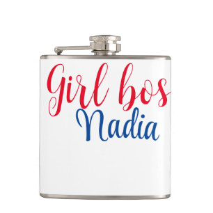 simple minimal girl boss add name text image busin flask