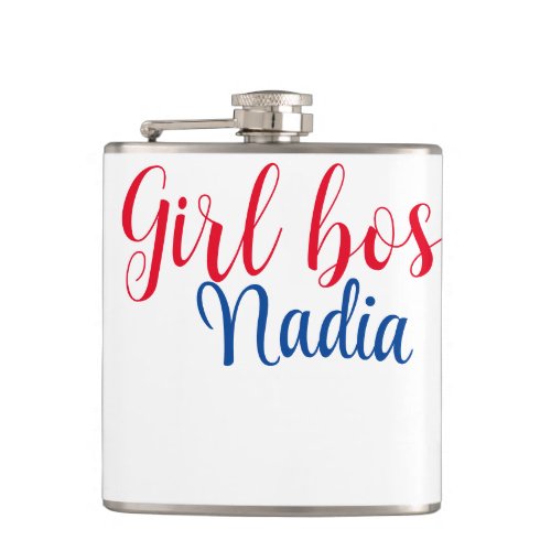 simple minimal girl boss add name text image busin flask