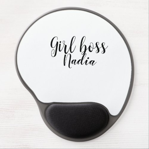 simple minimal girl boss add name text image busin gel mouse pad