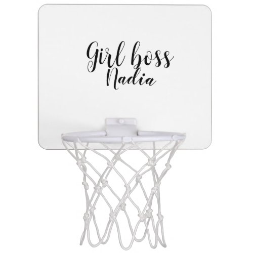 simple minimal girl boss add name text image busin mini basketball hoop