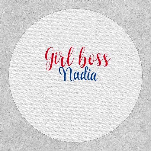 simple minimal girl boss add name text image busin patch