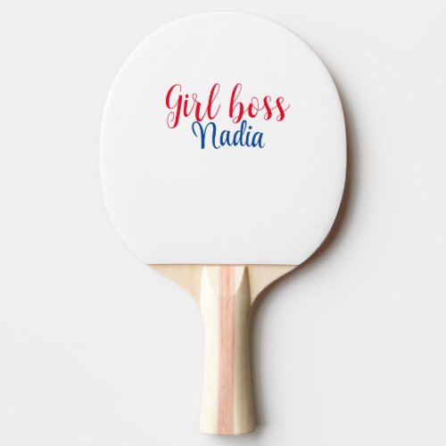 simple minimal girl boss add name text image busin ping pong paddle