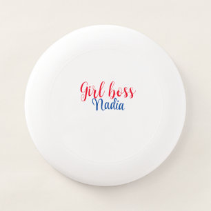 simple minimal girl boss add name text image busin Wham-O frisbee