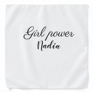 simple minimal girl power add name text image busi bandana