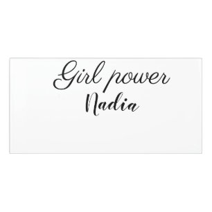 simple minimal girl power add name text image busi door sign