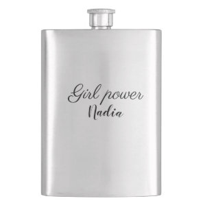 simple minimal girl power add name text image busi flask