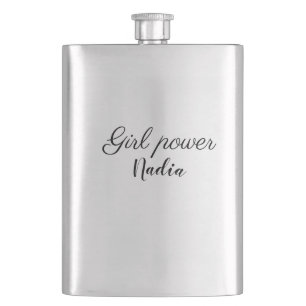 simple minimal girl power add name text image busi flask