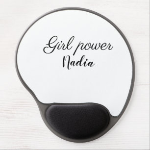 simple minimal girl power add name text image busi gel mouse pad
