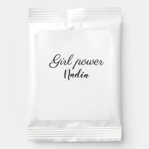 simple minimal girl power add name text image busi hot chocolate drink mix