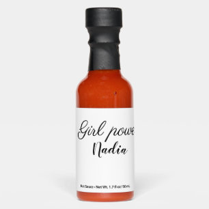 simple minimal girl power add name text image busi hot sauces