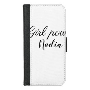 simple minimal girl power add name text image busi iPhone 8/7 wallet case