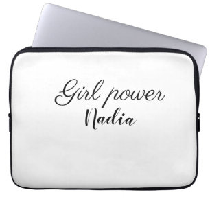 simple minimal girl power add name text image busi laptop sleeve