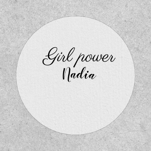 simple minimal girl power add name text image busi patch