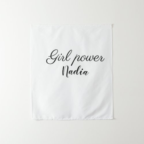 simple minimal girl power add name text image busi tapestry