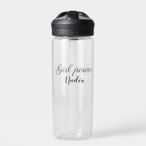 simple minimal girl power add name text image busi water bottle