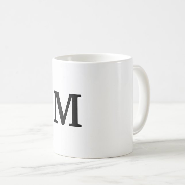 simple minimal gold monogram personalized modern c coffee mug (Front Right)