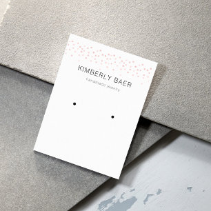 Simple Minimal Gold Pink Confetti Earring Display Business Card