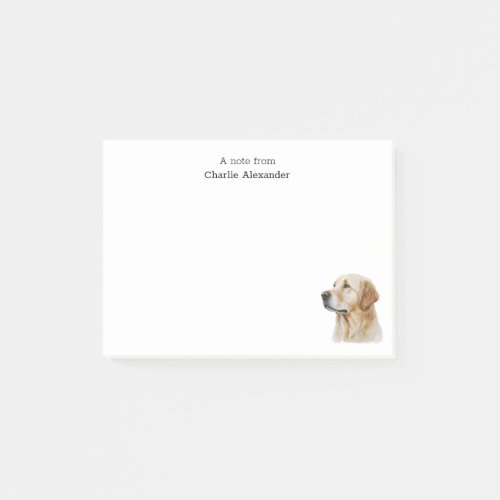 Simple Minimal Golden Retriever Personalized Post_it Notes