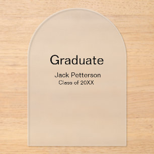 simple minimal graduate add name modern class acrylic invitations