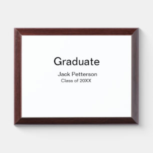 simple minimal graduate add name modern class award plaque