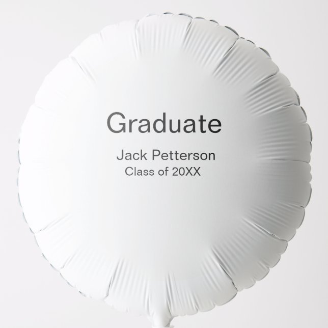 simple minimal graduate add name modern class  balloon (Front)