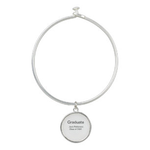 simple minimal graduate add name modern class bangle bracelet