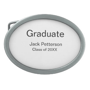 simple minimal graduate add name modern class belt buckle